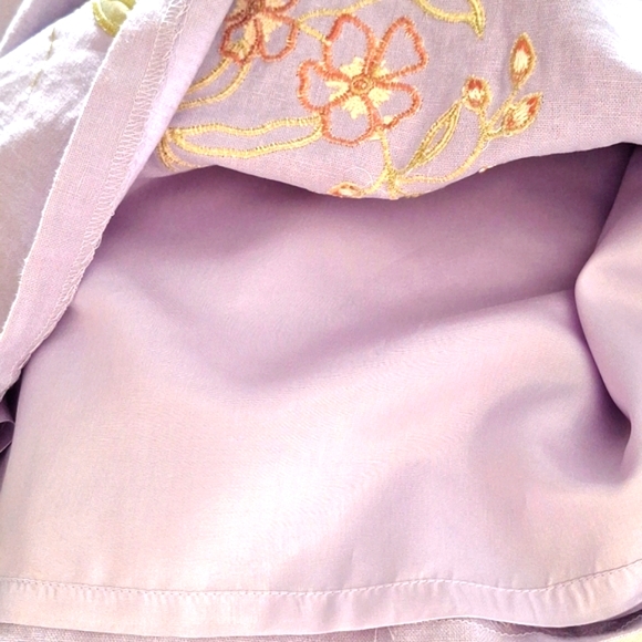 3/$20--Vintage Linen Embroidered Sheath Dress, Lavender Sz 6, NWOT - Picture 12 of 15